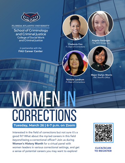 Angela Geisinger Participates in FAU Women in Corrections Panel for Women’s History Month